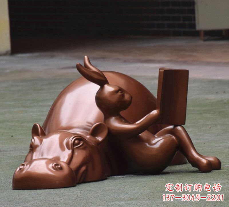 南阳玻璃钢河马雕塑——给环境添彩