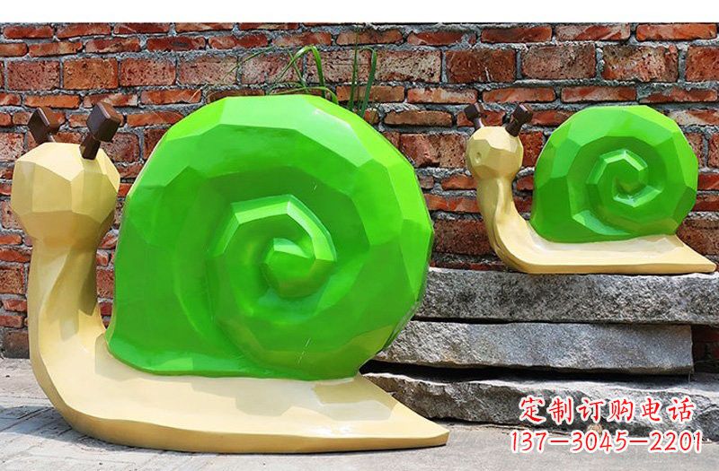 南阳玻璃钢几何蜗牛雕塑