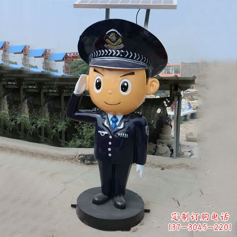 南阳玻璃钢警察雕塑
