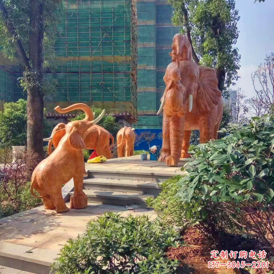 南阳玻璃钢卡通大象雕塑-小区园林动物景观雕塑