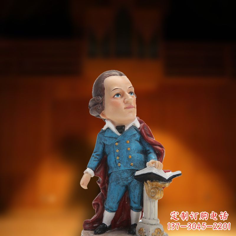 南阳玻璃钢卡通莫扎特雕塑
