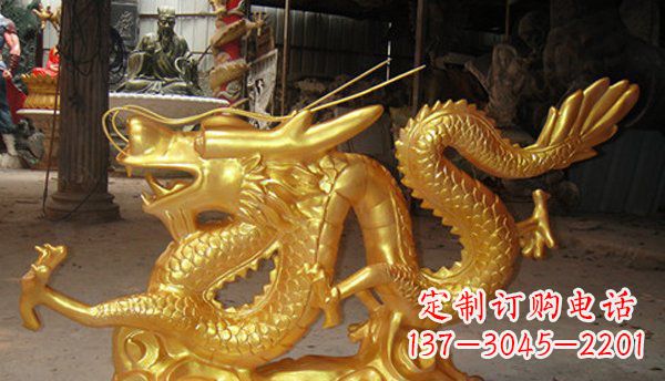 南阳玻璃钢龙仿铜动物雕塑