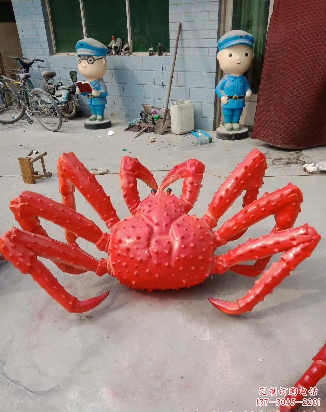 南阳玻璃钢螃蟹雕塑精美而可观
