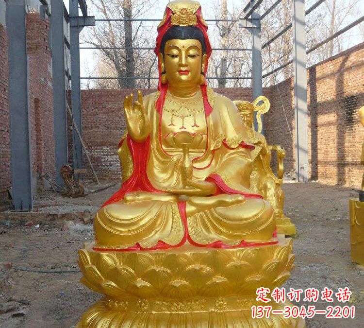 南阳玻璃钢金观音菩萨雕塑