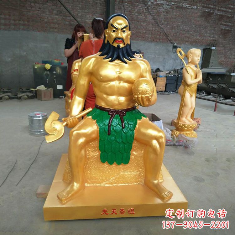 南阳玻璃钢炎帝神农氏彩绘神像