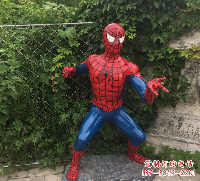 南阳玻璃钢蜘蛛侠一座精致的雕塑