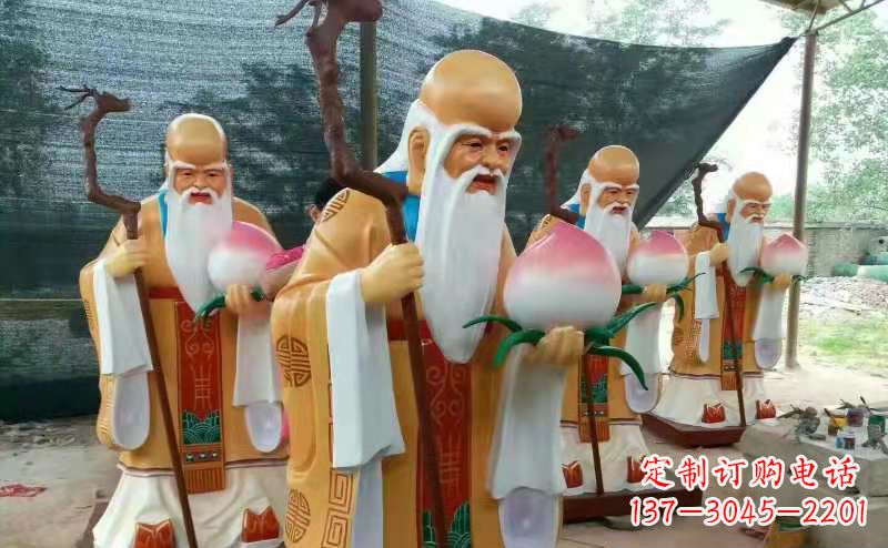 南阳玻璃钢宗教庙宇神像彩绘老寿星雕塑