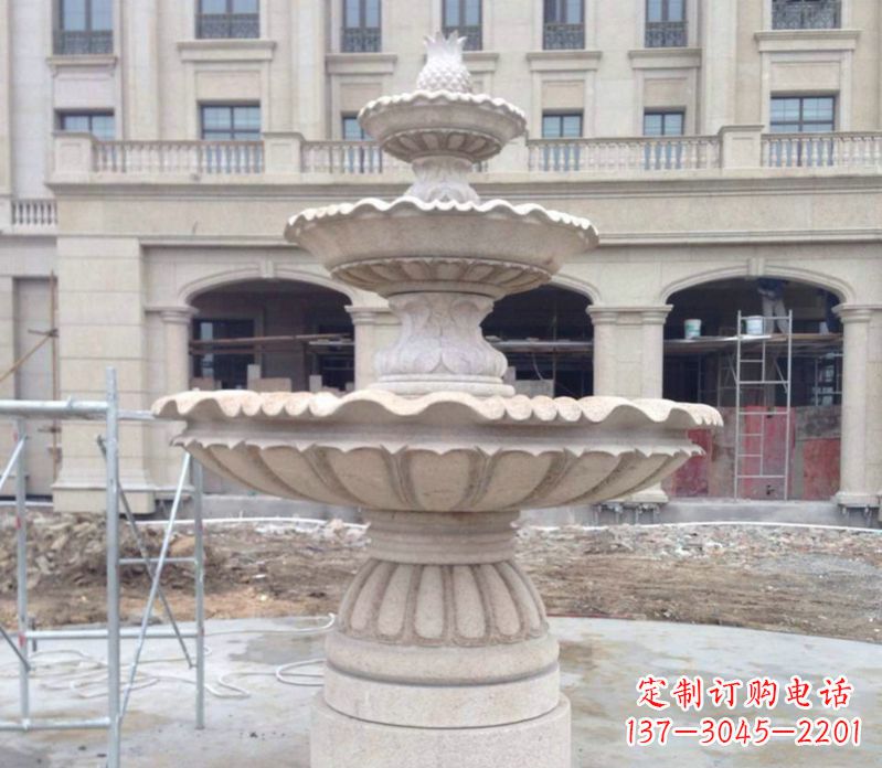 南阳菠萝多层喷泉石雕——精美而多变的艺术品