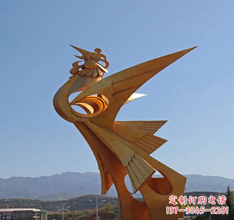 南阳不锈钢翱翔凤凰雕塑