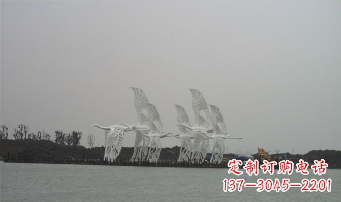 南阳不锈钢白鹭动物雕塑