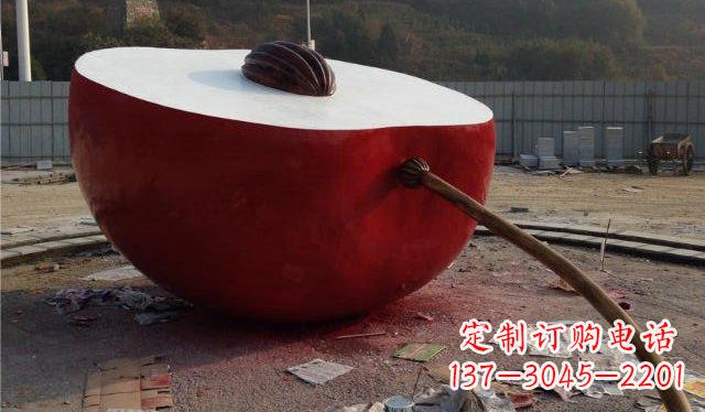 南阳精美不锈钢苹果雕塑