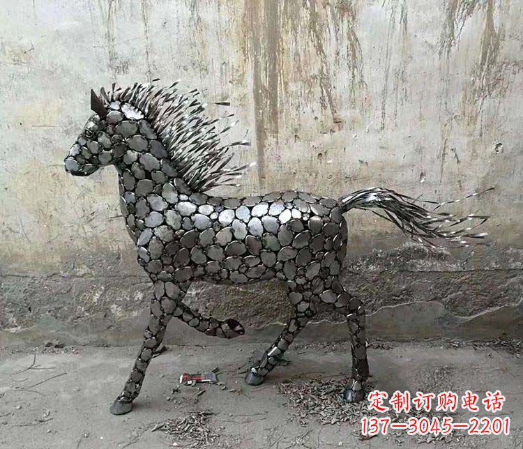 南阳不锈钢奔马动物雕塑
