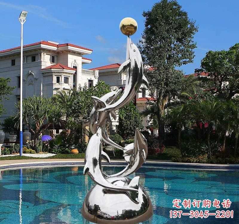 南阳不锈钢海豚雕塑精美绝伦
