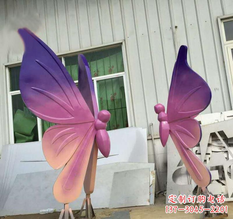 南阳不锈钢彩色动物蝴蝶雕塑