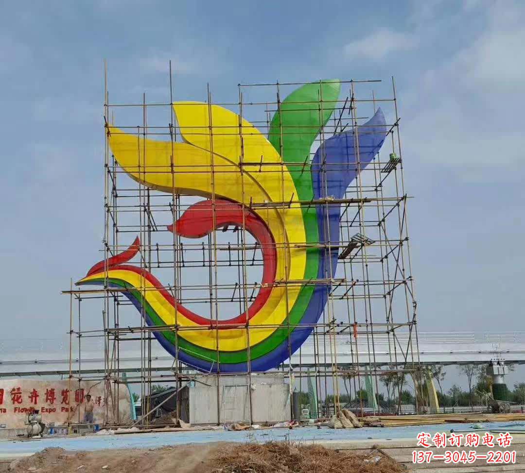 南阳不锈钢彩色凤凰雕塑1