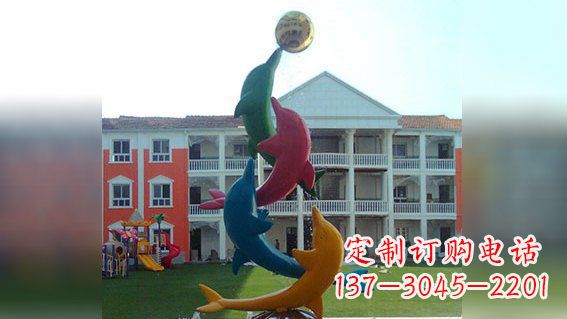 南阳精美不锈钢海豚雕塑