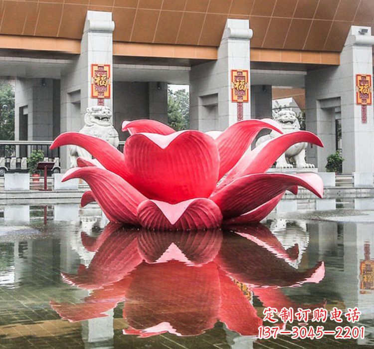 南阳不锈钢彩色莲花雕塑——艺术之美