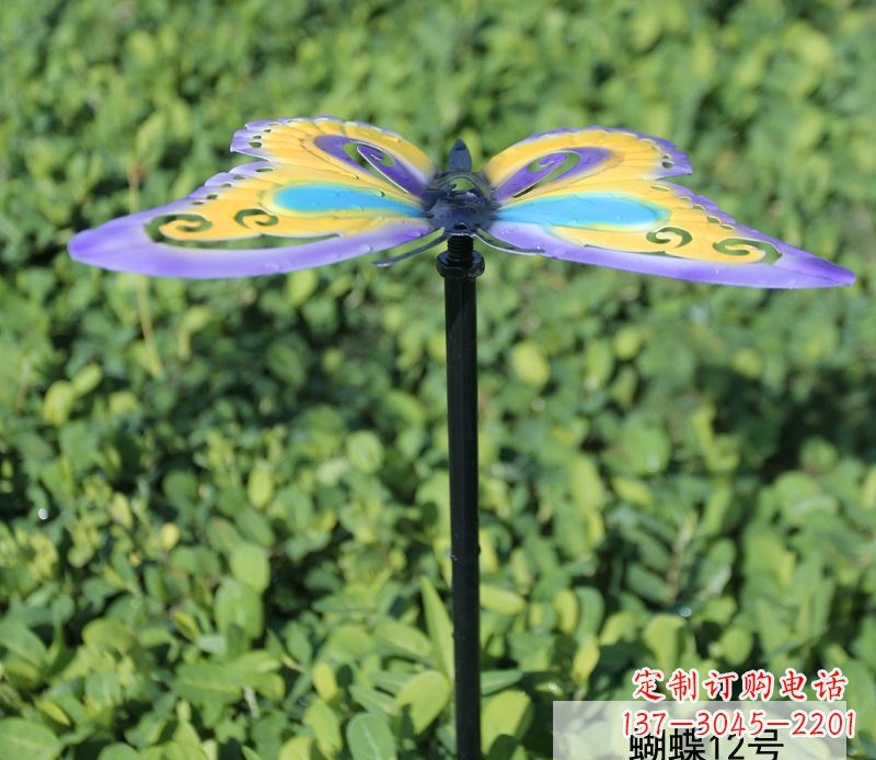 南阳不锈钢彩色蝴蝶雕塑点缀园林的艺术之美