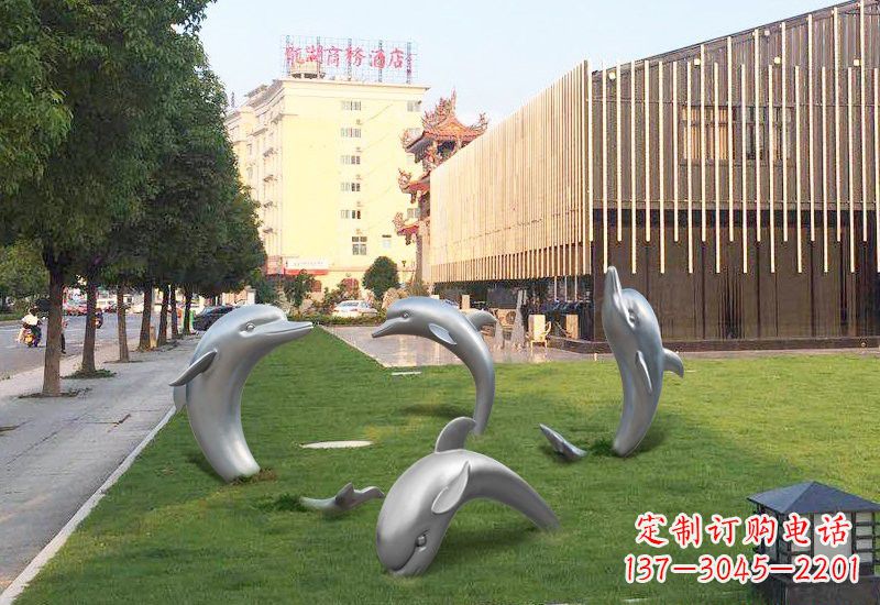 南阳不锈钢海豚雕塑艺术与环保的完美结合
