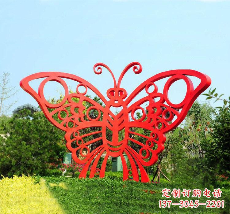 南阳不锈钢草坪蝴蝶雕塑让草坪绽放蝴蝶之美