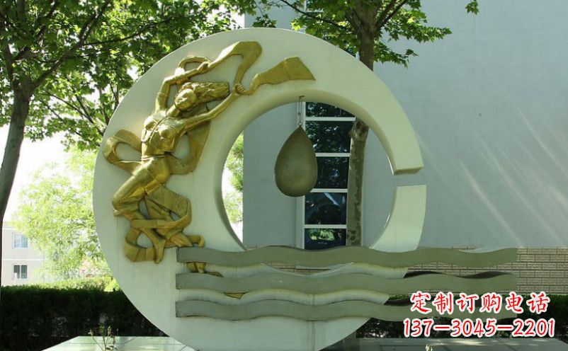 南阳不锈钢嫦娥奔月景观雕塑