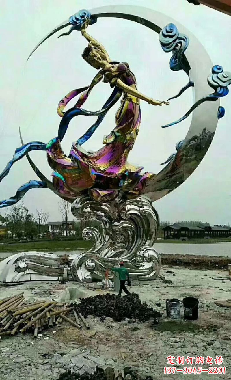 南阳不锈钢嫦娥奔月雕塑