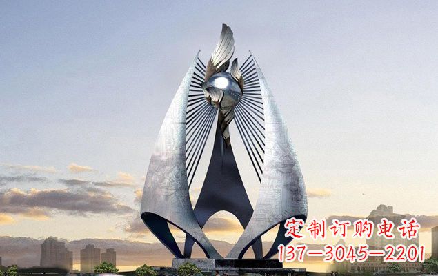 南阳不锈钢城市船帆雕塑传承海洋文化