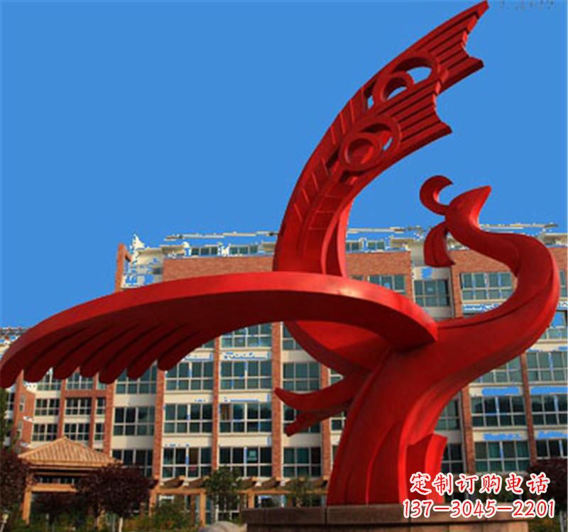 南阳不锈钢凤凰雕塑——展示城市文化之美