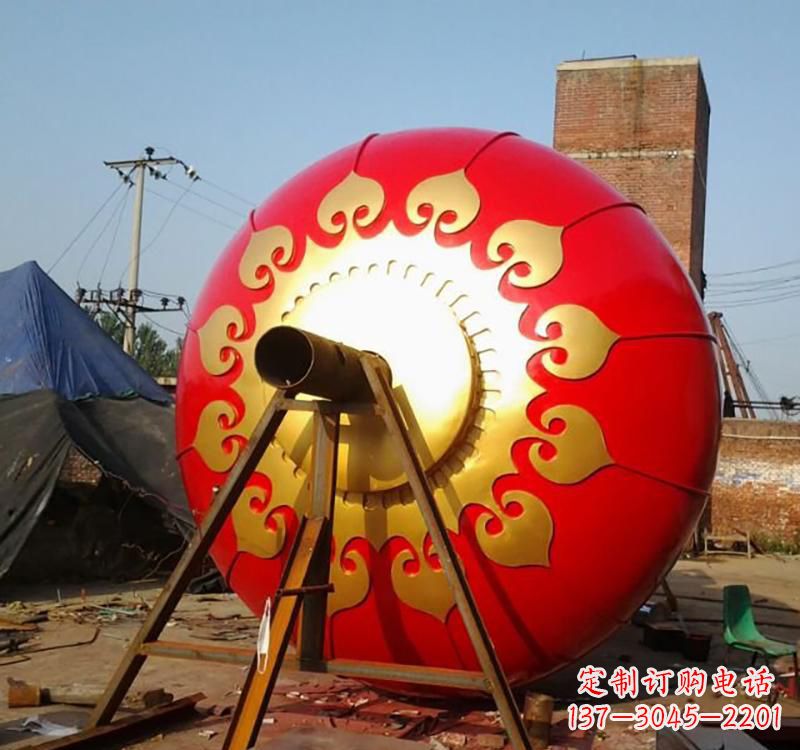 南阳不锈钢城市红色灯笼雕塑