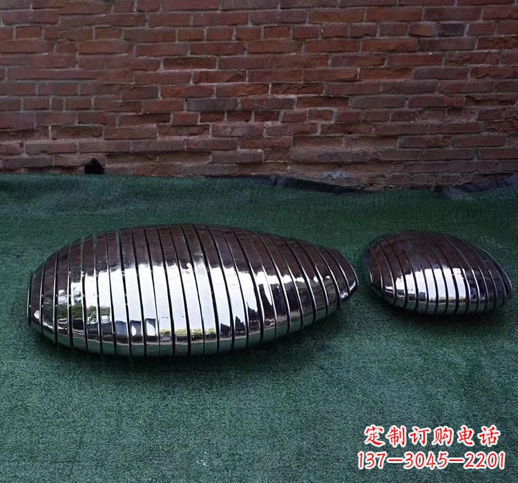 南阳不锈钢城市镜面鹅卵石雕塑
