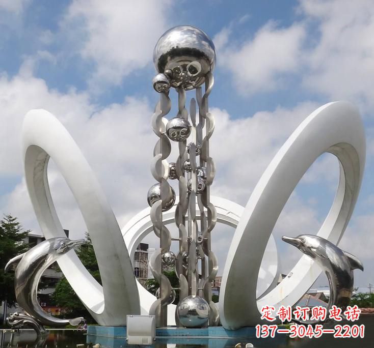 南阳不锈钢城市艺术海豚雕塑美丽的海洋守护者