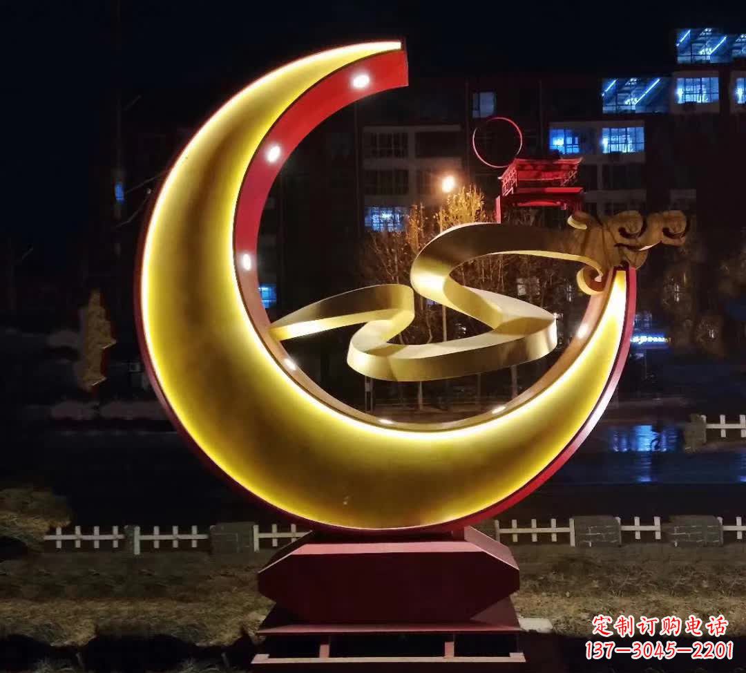 南阳绚丽的不锈钢月亮雕塑