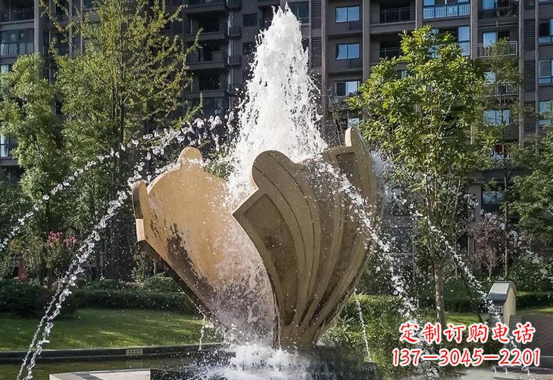 南阳不锈钢抽象贝壳喷泉雕塑