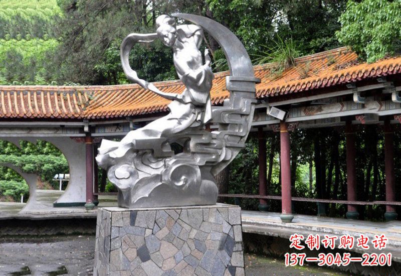 南阳不锈钢抽象嫦娥奔月雕塑