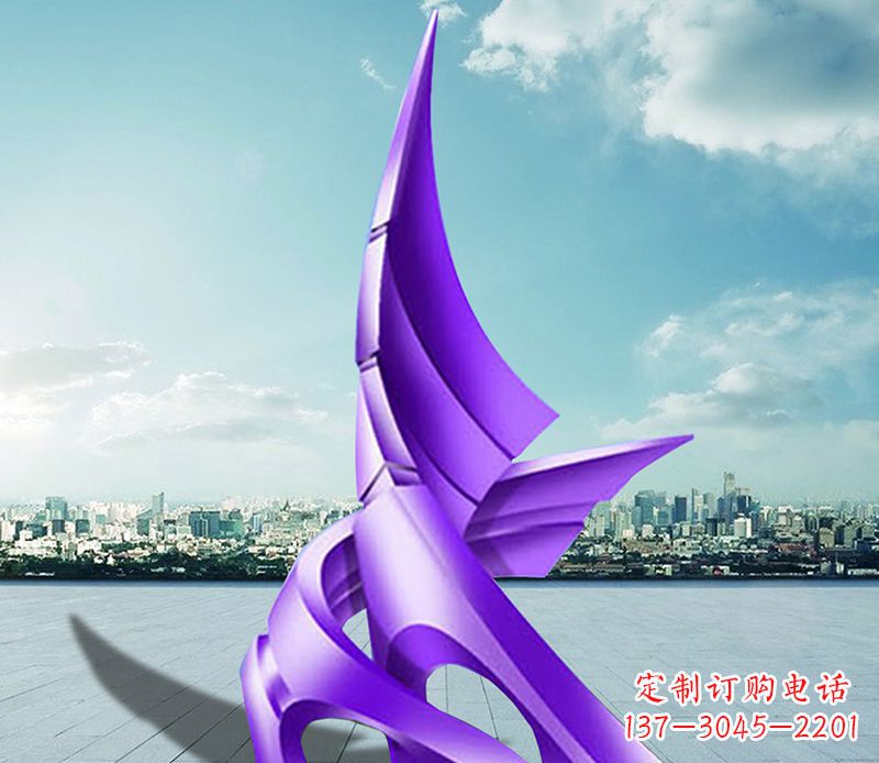 南阳不锈钢抽象船帆雕塑 (2)
