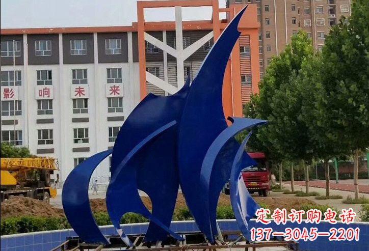 南阳不锈钢抽象船帆雕塑