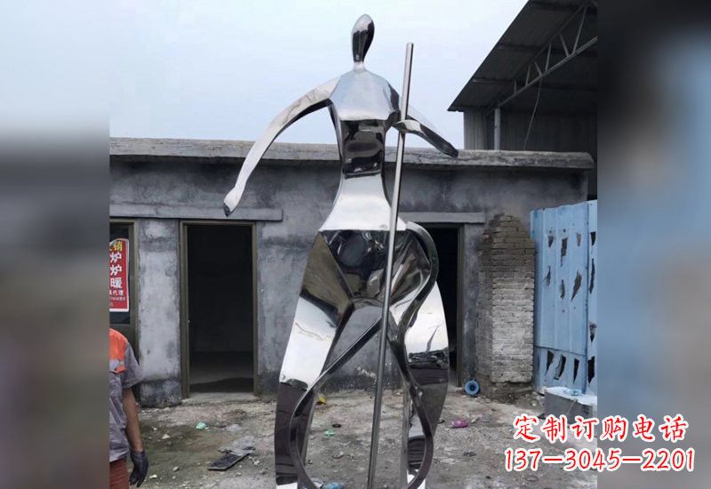 南阳不锈钢抽象大提琴人物雕塑