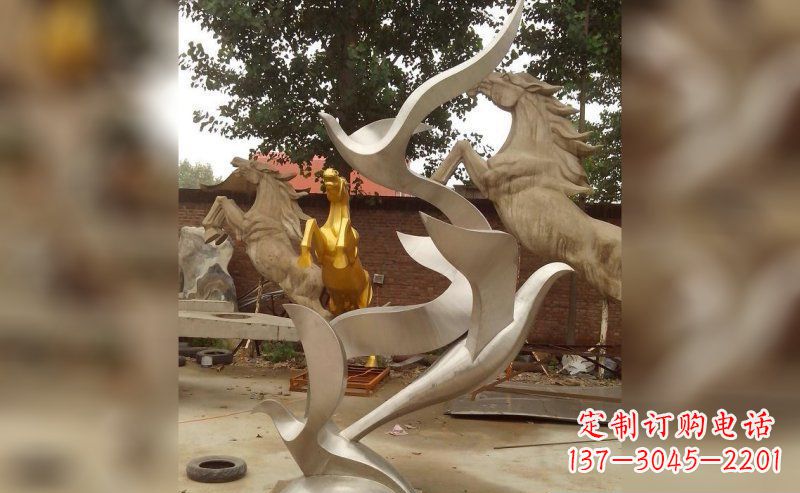 南阳不锈钢大雁雕塑