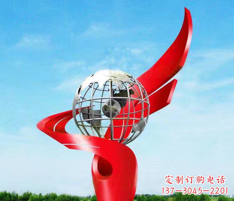 南阳不锈钢地球雕塑精美的艺术品