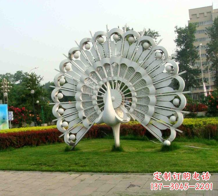 南阳不锈钢抽象动物孔雀雕塑