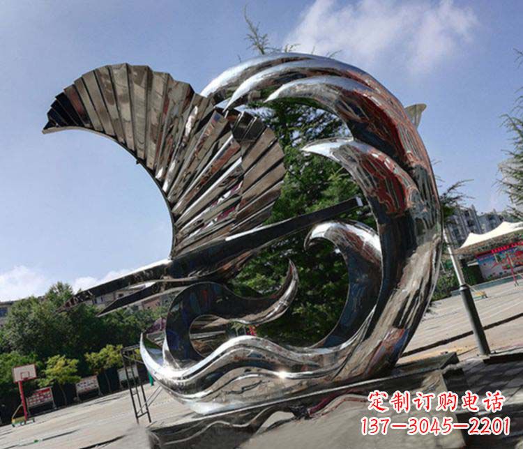 南阳不锈钢帆船雕塑象征海上生活的艺术精品