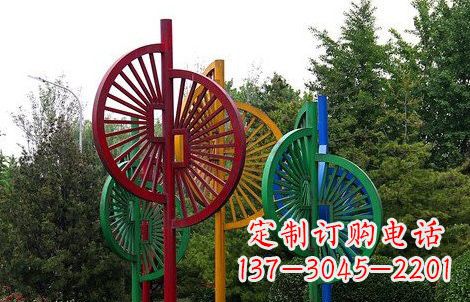 南阳不锈钢抽象风车雕塑