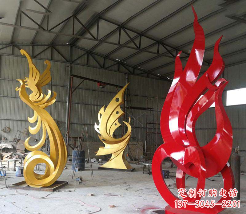 南阳不锈钢抽象凤凰雕塑