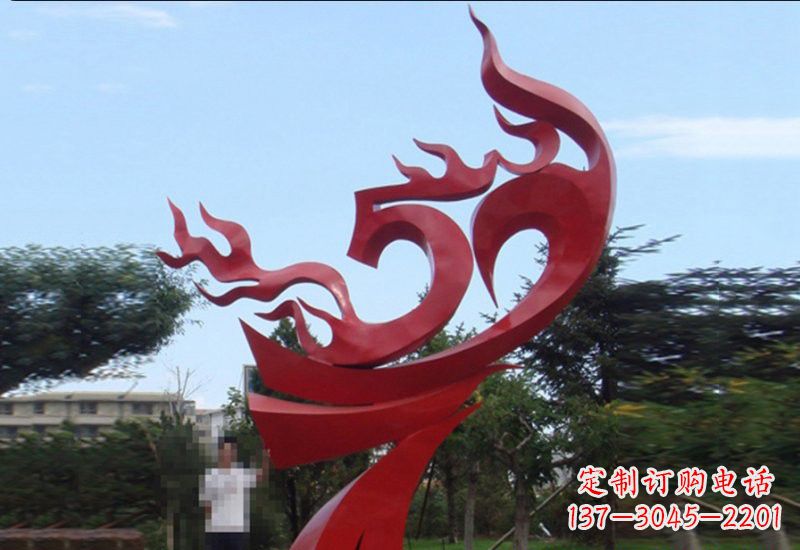 南阳不锈钢凤凰涅槃雕塑——象征着新生