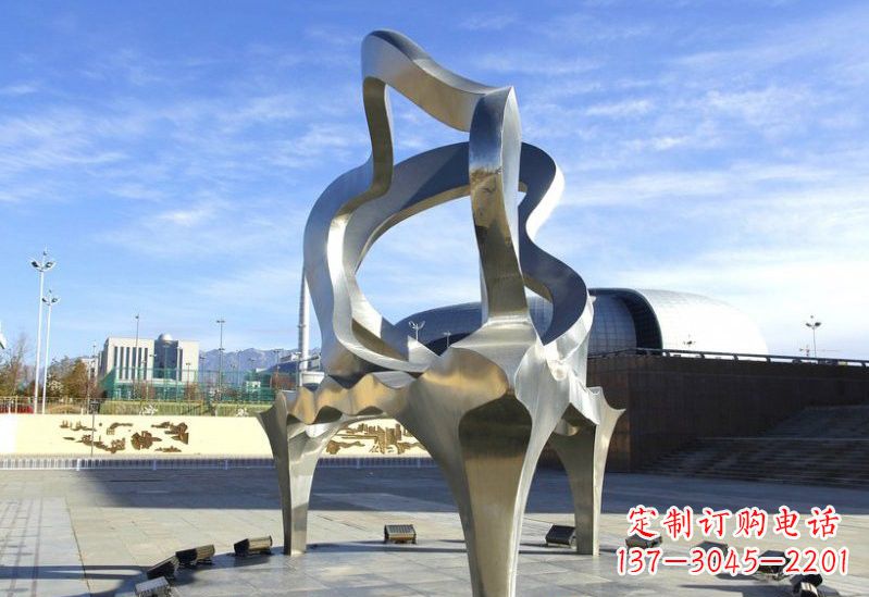 南阳不锈钢抽象钢琴雕塑