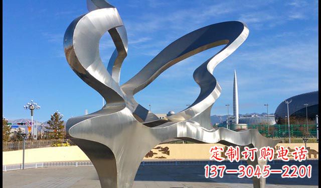 南阳不锈钢抽象钢琴雕塑1