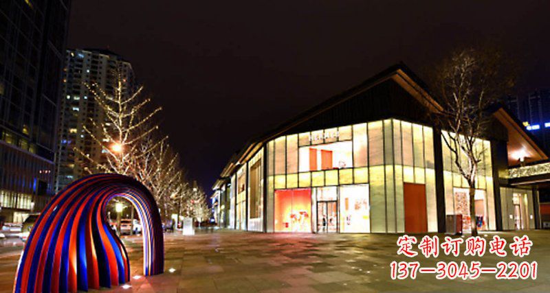 南阳不锈钢抽象拱门街边景观雕塑