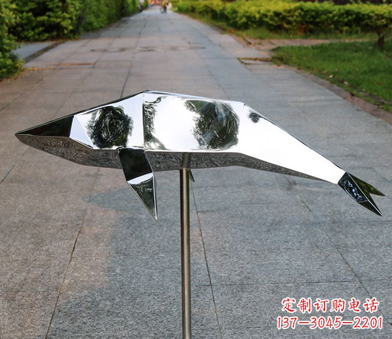 南阳不锈钢抽象海豚雕塑112