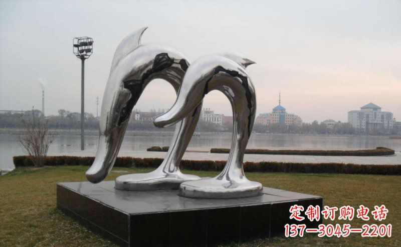 南阳精致的不锈钢海豚雕塑