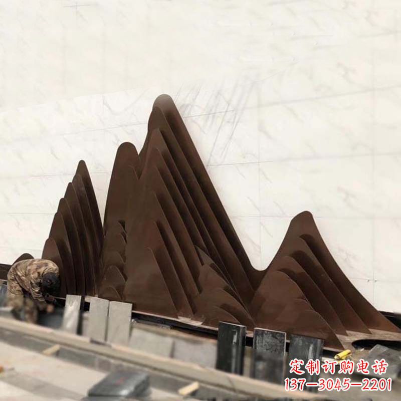 南阳精美不锈钢假山雕塑